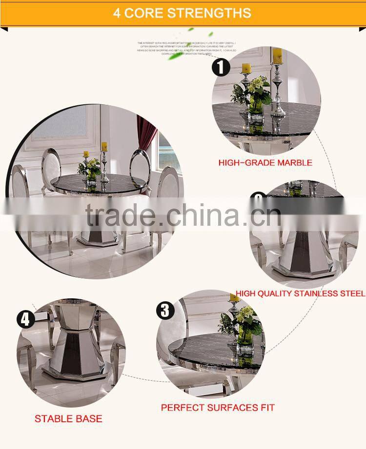 TH387 Guangdong Manufacturer Black Marble Round Oval Dining Table