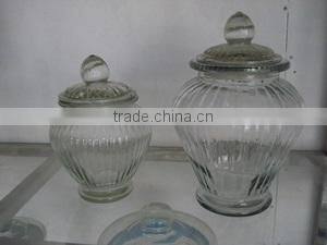 wholesale glass trinket jar with lids