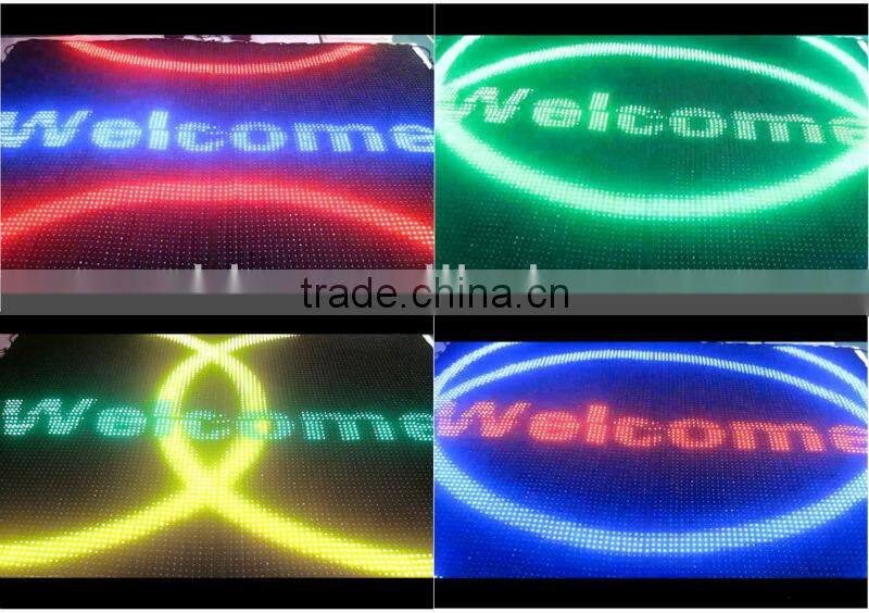 2015 New Hot sale full color transparent flexible curtain led display / programmable led curtain display