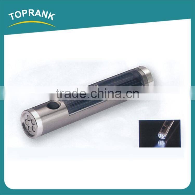 5led mini Aluminum solar power rechargeable solar led flashlight