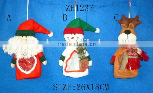 holiday items/ Christmas gift polyester candy container/ Christmas decoration
