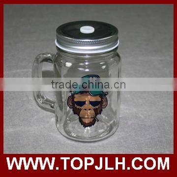 wide mouth with lid drinking water mason jar