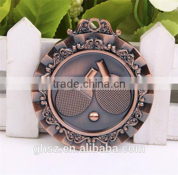 best selling golden zinc alloy Table Tennis medal