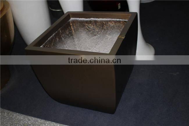 SJZJN 2660 decorative small round fiberglass clay garden pots, fiberglass clay garden planters