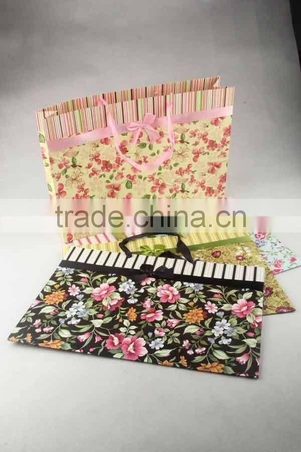 Flower Design Foldable Gift Bag With Bowknot/ Shopping Bag