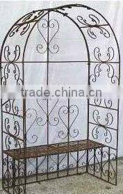 wrought iron garden arch & bench