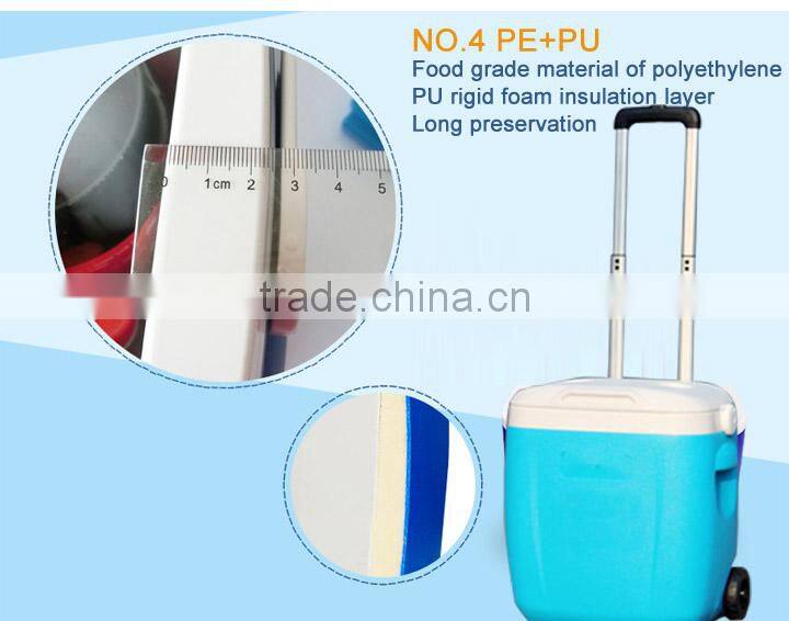 portable wheeled beer and milk ice cooler box