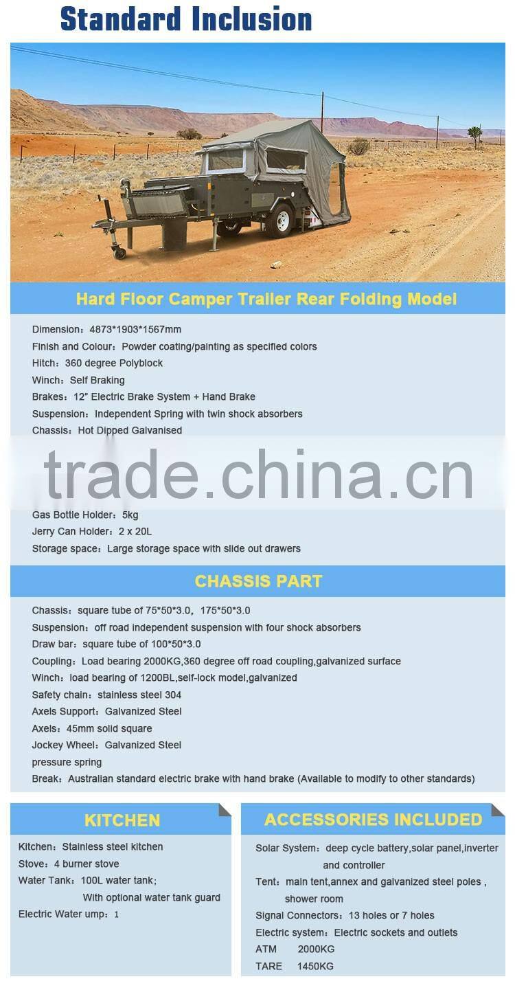 Professional Custom hard floor folding camper trailer for sale