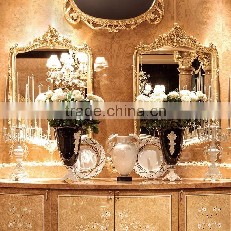 momodaLuxury French Louis XV baroque Buffet Sideboard Cabinet/ Antique dining room Cabinet With Mirror furniture