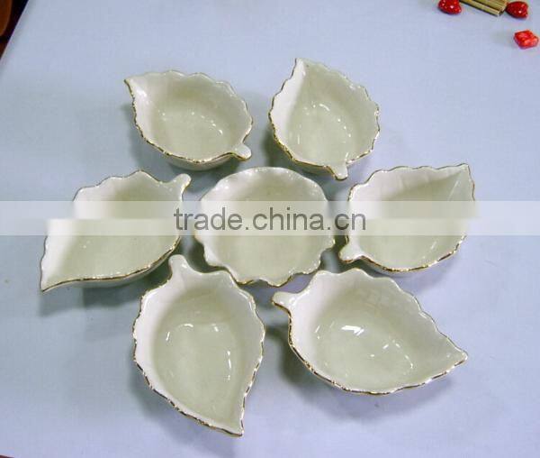 Ceramic Red Leaf promotion serving tray