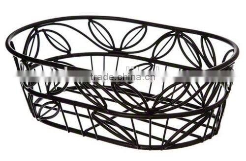Leaf Design Wrought Iron Steel Bread Basket Bowl