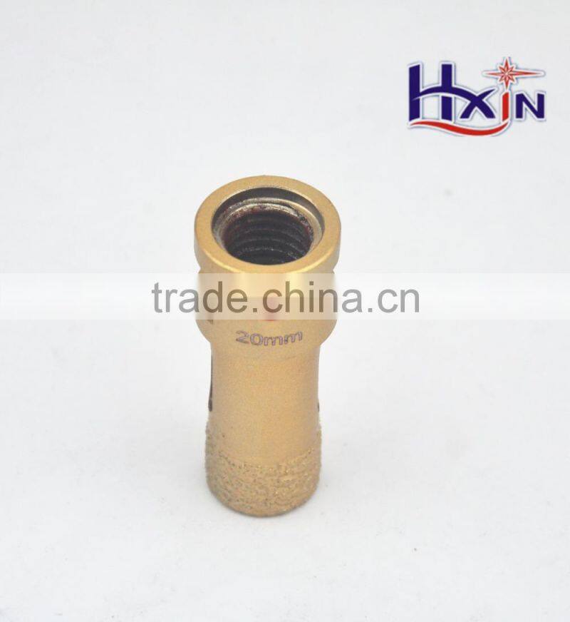 30mm Gold color Brazed diamond hole saws for hard rock / High quality diamond core drill bits