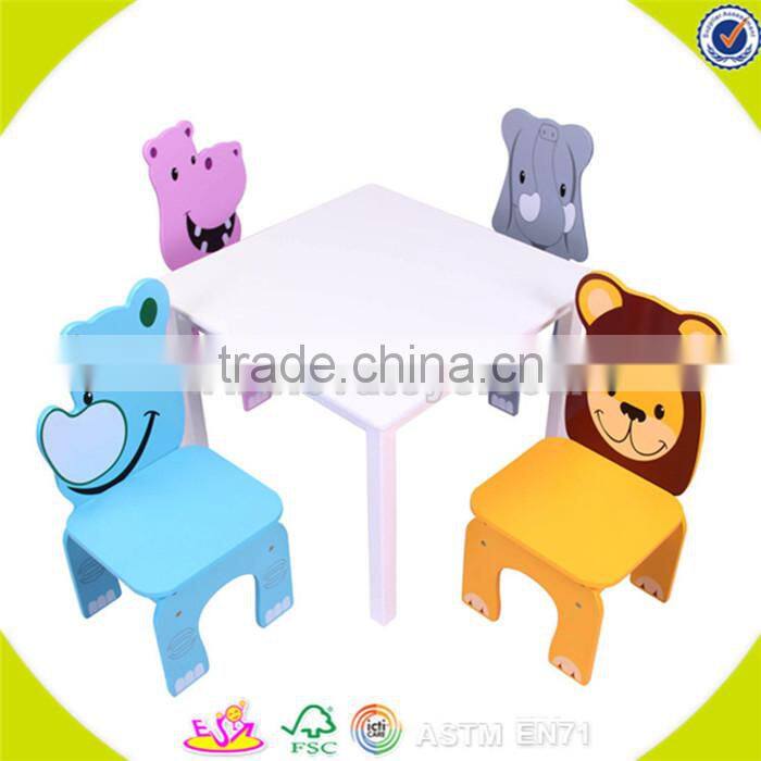 Wholesale cute design wooden kids furniture top quality wooden kids furniture table and chairs W08G086