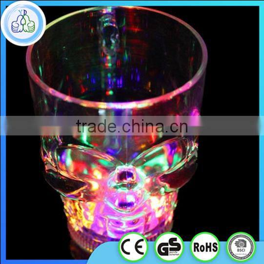 14oz plastic led skull glass cup