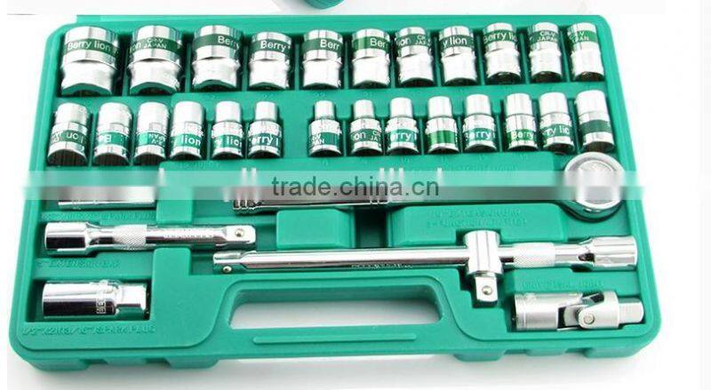 Berrylion best Quality 32pcs Socket Set Chorme-Vanadium Steel Socket Tool Set