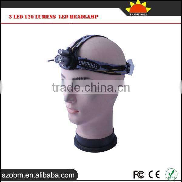 SENHANS SH-6625 Superbright Plastic LED Headlamp, 2*LED 120 Lumens Portable LED Headlamp with headlight bag