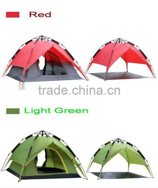 Outdoor large family camping tent waterproof pop up 4 person folding camping hiking tent