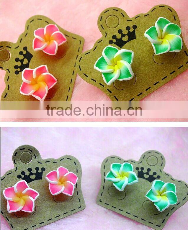 fashion Hawaiian plumeria Flower stud earring Designs for Women,Kids polymer clay Earrings
