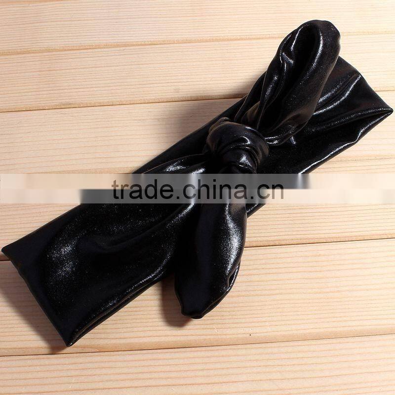 elastic fabric bow flower headband for kids hair accessories