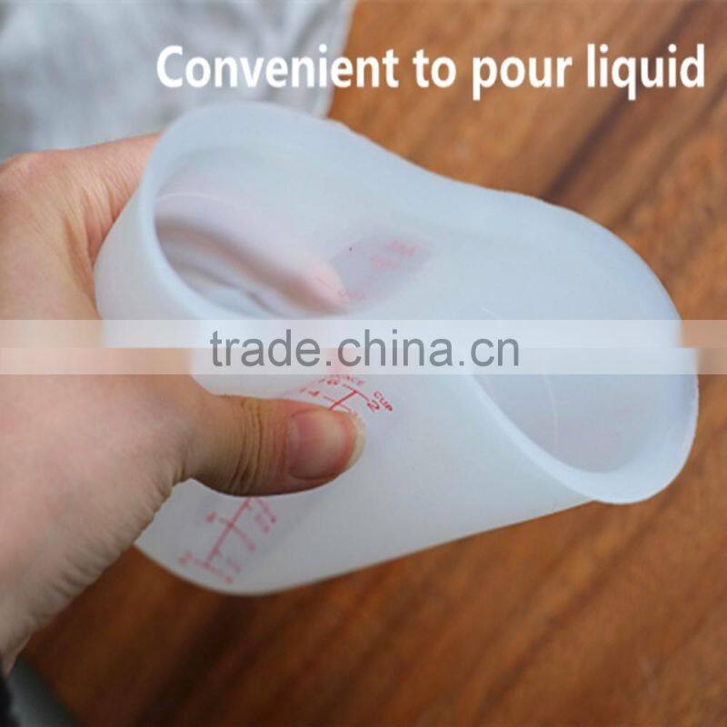Nice Collapsible Silicone Measure Cups, Heart Shape Baking Cups, Measure Cup 500ml