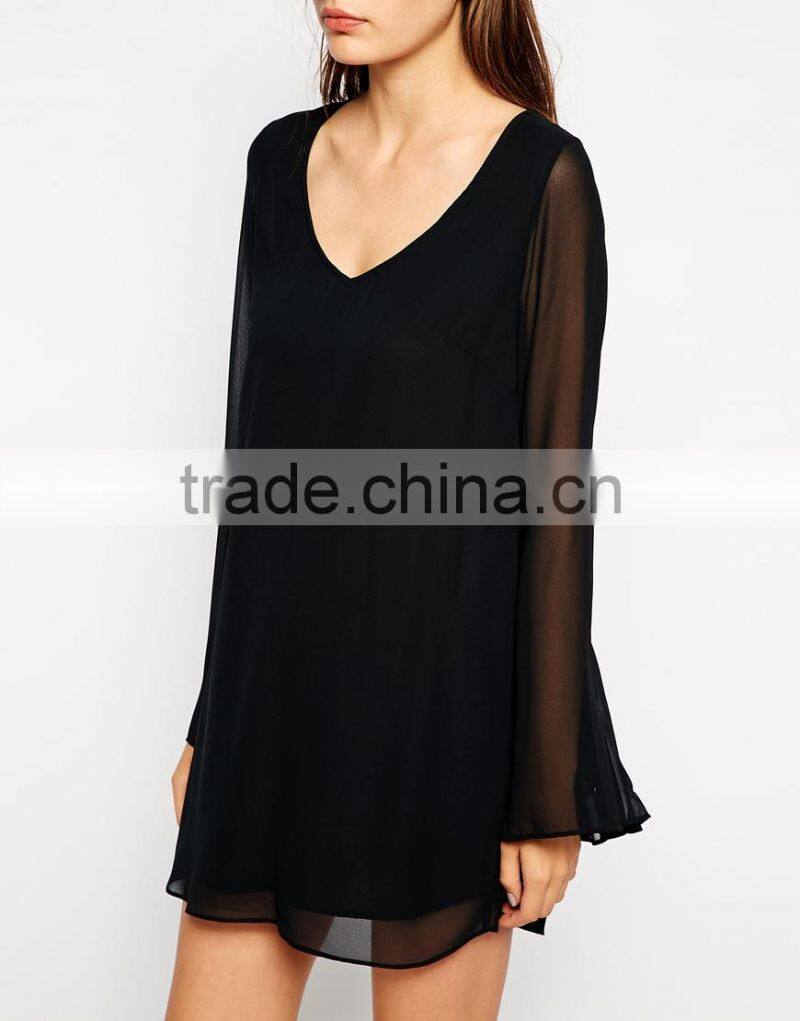 new elegant fashion lady prom party dress quality factory wholesale slit evening dress black long