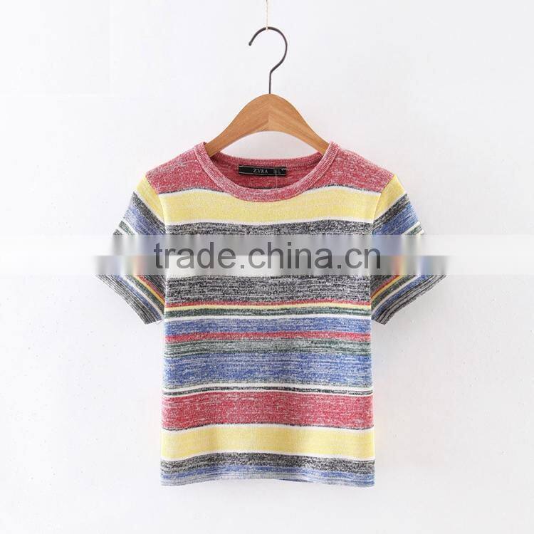 2016 newest customized combination striped color t shirts and caps