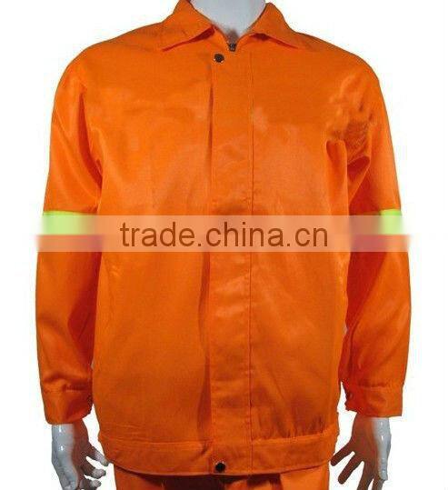 Unisex zipper-front orange reflective clearner uniform