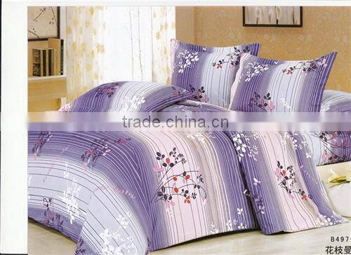 100%polyester digital printed lily design elegant diamond velvet bedding set