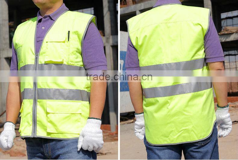 reflective vest in high visibility work wear