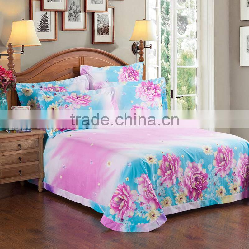 100% cotton reactive printed bedding set