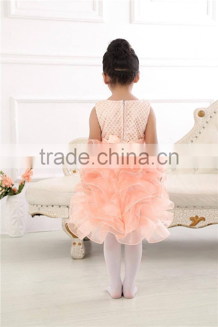 Wholesale Boutique Cocktail Dress For Children Princess Frock New Design Kid Girls Wedding Party Ruffle Dresses