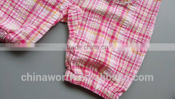 2015 High Quality New Design Clothes Child Checked Baby Romper