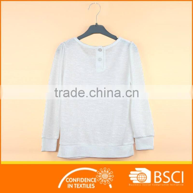 White Loose Blank Plain Crewneck Baby Girl Hoodies