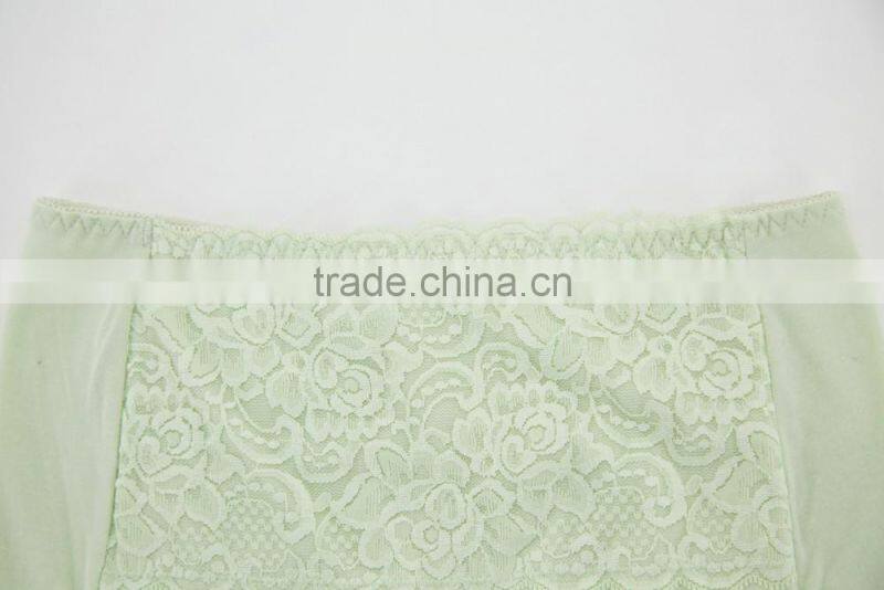 Custom Light Green 95% Cotton 5% Spandex with Lace Sexy Fancy Woman Underwear