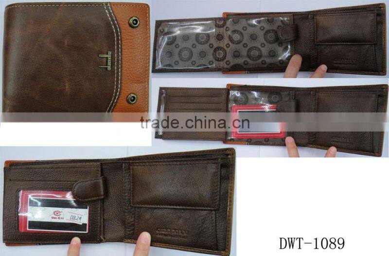 Fashion men cowhide skin real leather purse for men