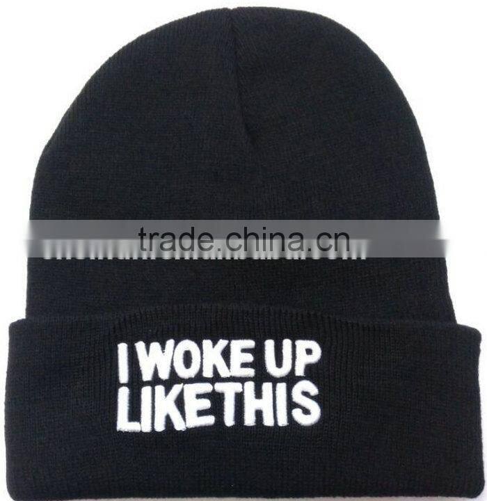 Various Colours 100% Acrylic Knitted Beanie Hat Made In China