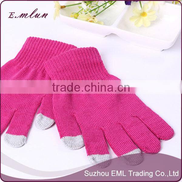 Hot sale unisex pure color winter kniting glove