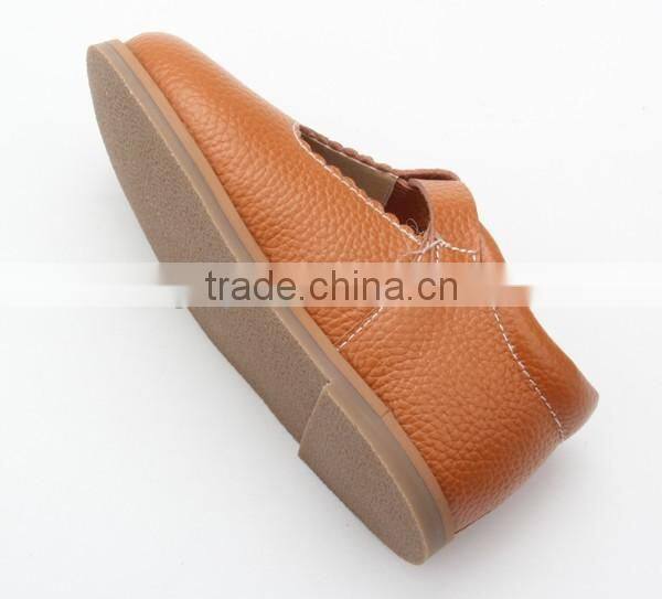 Skidproof genuine leather hard sole wholesale toddler shoes