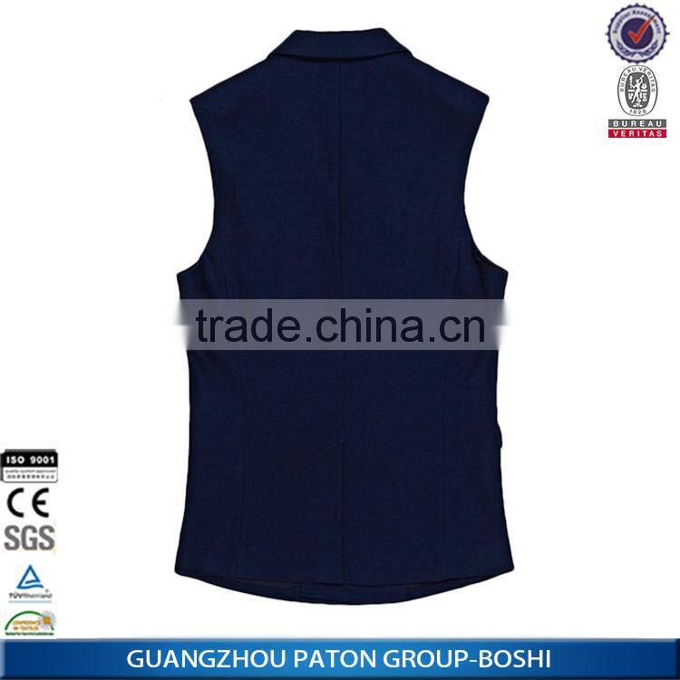 Promotional working suit vest for waiters sleeveless work vest