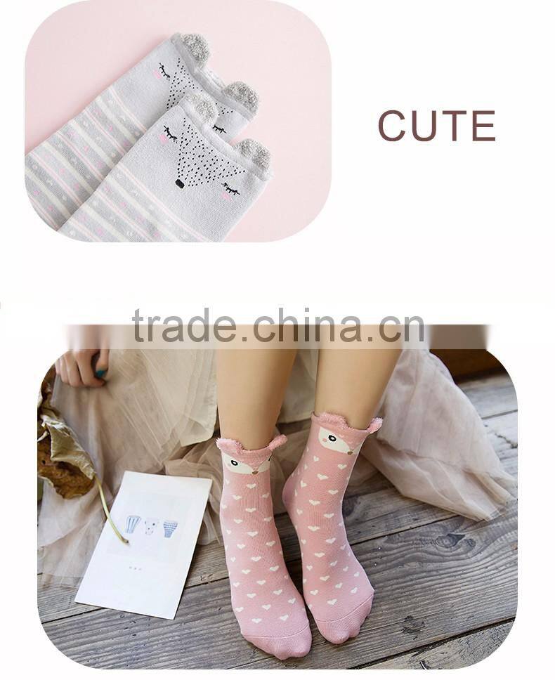 Cute socks cotton girls cartoon designs 4 pairs elite teen girls socks