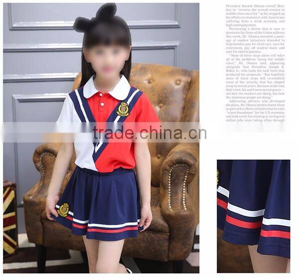 Custom top qualtity sailor style school uniform 100%cotton boys and girls school suits