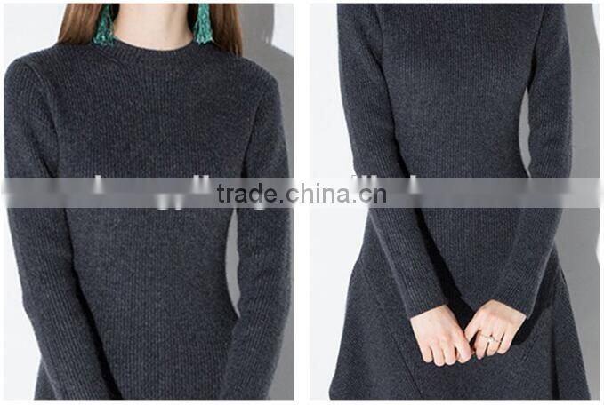 Women's autumn new arrival long sleeve knitted slim fit irregular bottom dress