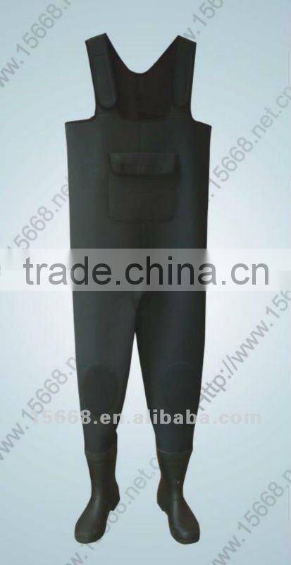 GR-K0075 good quality cheap neoprene fishing trouser with boot