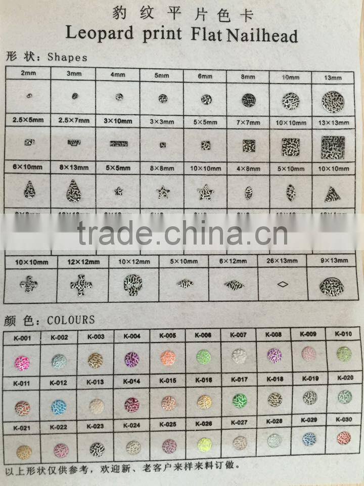 New Item high quality fashion leopard print flat nailhead hotfix studs for clothing