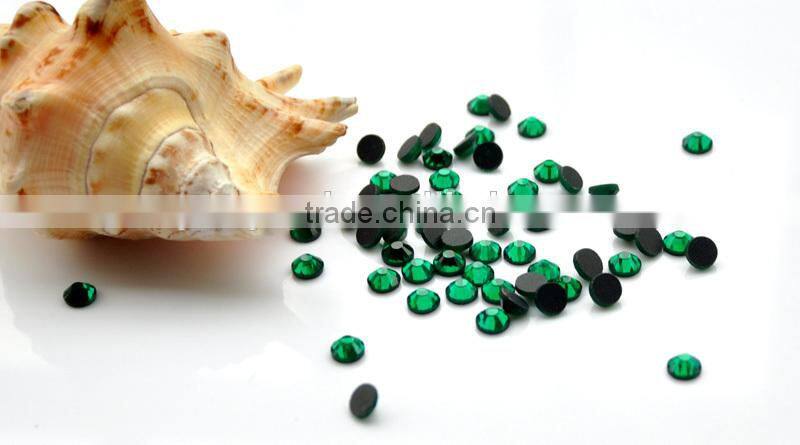 Wholesale Hot Fix Glass Crystal,Hot Fix Rhinestones Emerald& Flatback