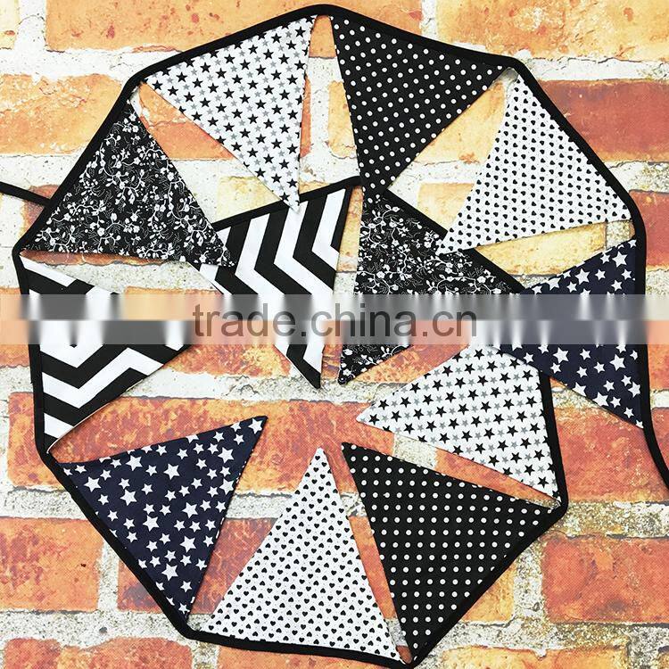 2017 Alibaba Wholesale banner fabric bunting kid's birthday party decoration supplies garland home decoration flags