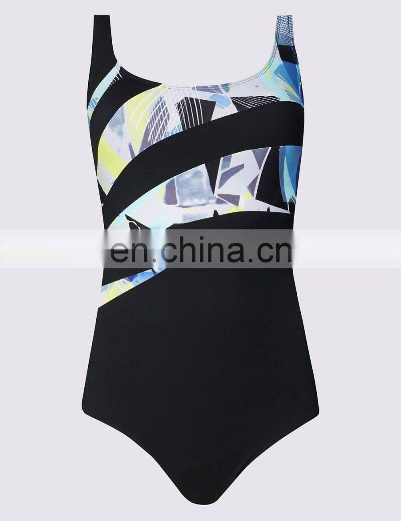 vinitage style swiming wear suit/stylish custom brand one piece swim costume/solid adjustable swim suit