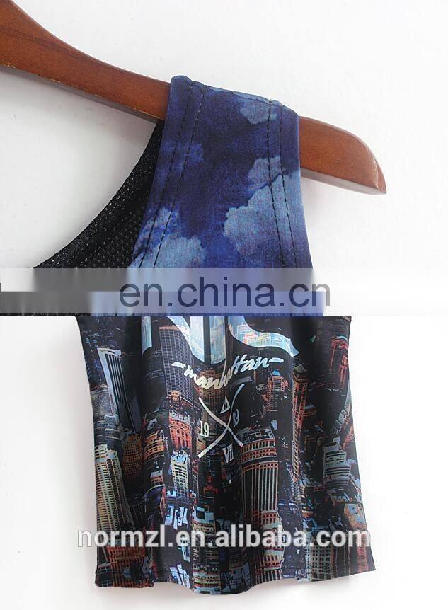 3D printed fashion style free custom your design tank top hot girls top sale 100%polyester tank top