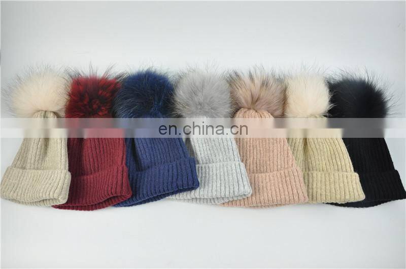 Headband Warm Fur Pom Pom Hat Wholesale Baby Knitting Crochet Hat