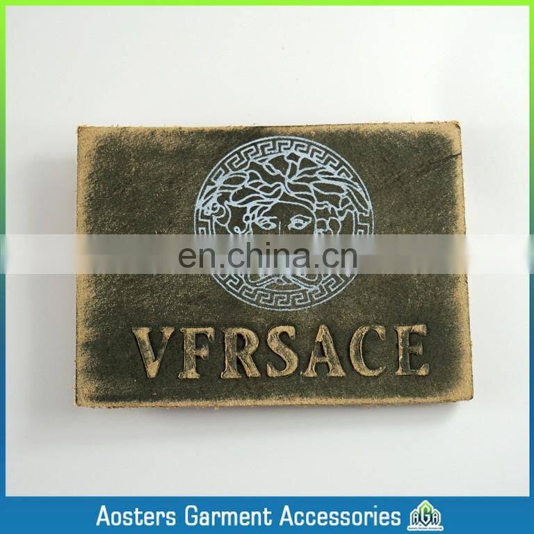 jeans leather patch company custom fashion jeans leather patch labels